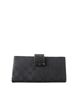 Gucci GG Long Wallet,Canvas,Black,115093.0959